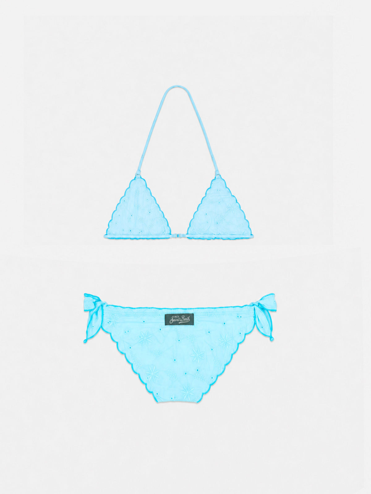 Bikini Cris verde acqua in sangallo