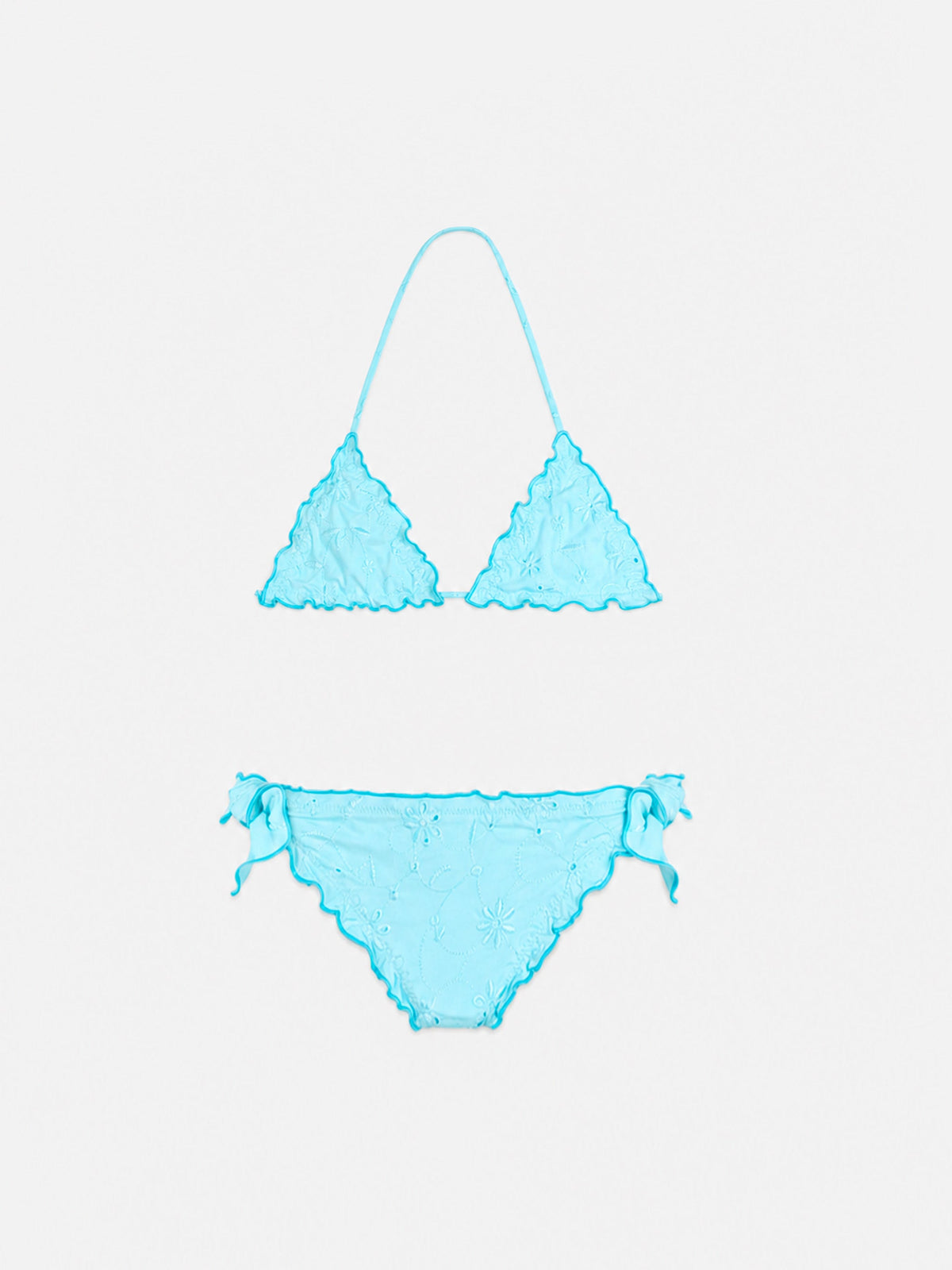 Bikini Cris verde acqua in sangallo