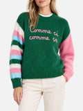 Maglia Danya Soft verde con ricamo Comme ci comme ça