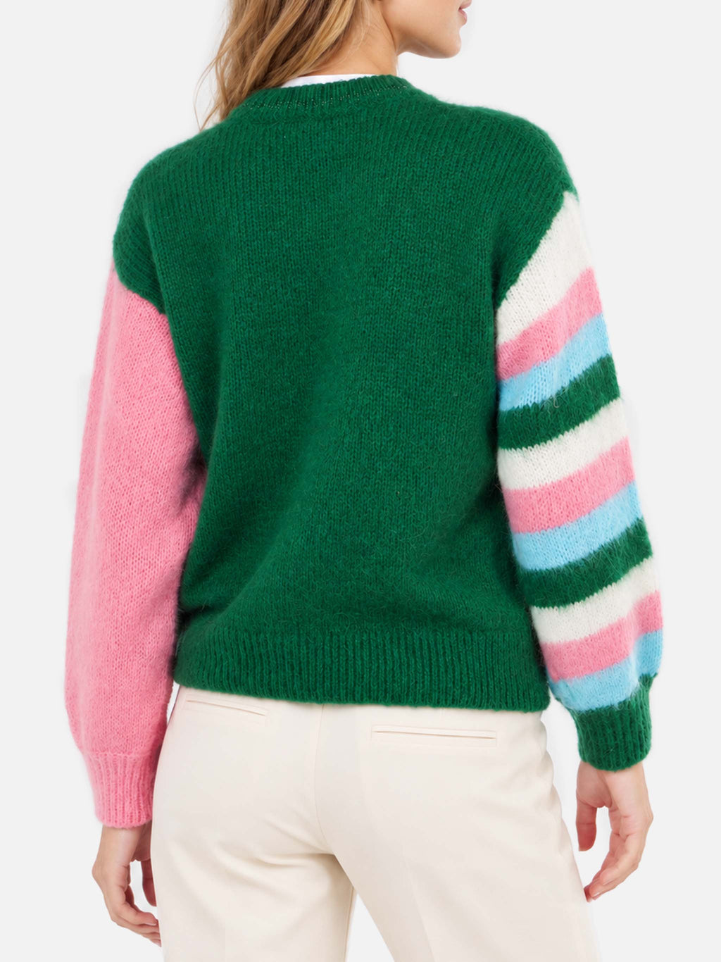 Maglia Danya Soft verde con ricamo Comme ci comme ça