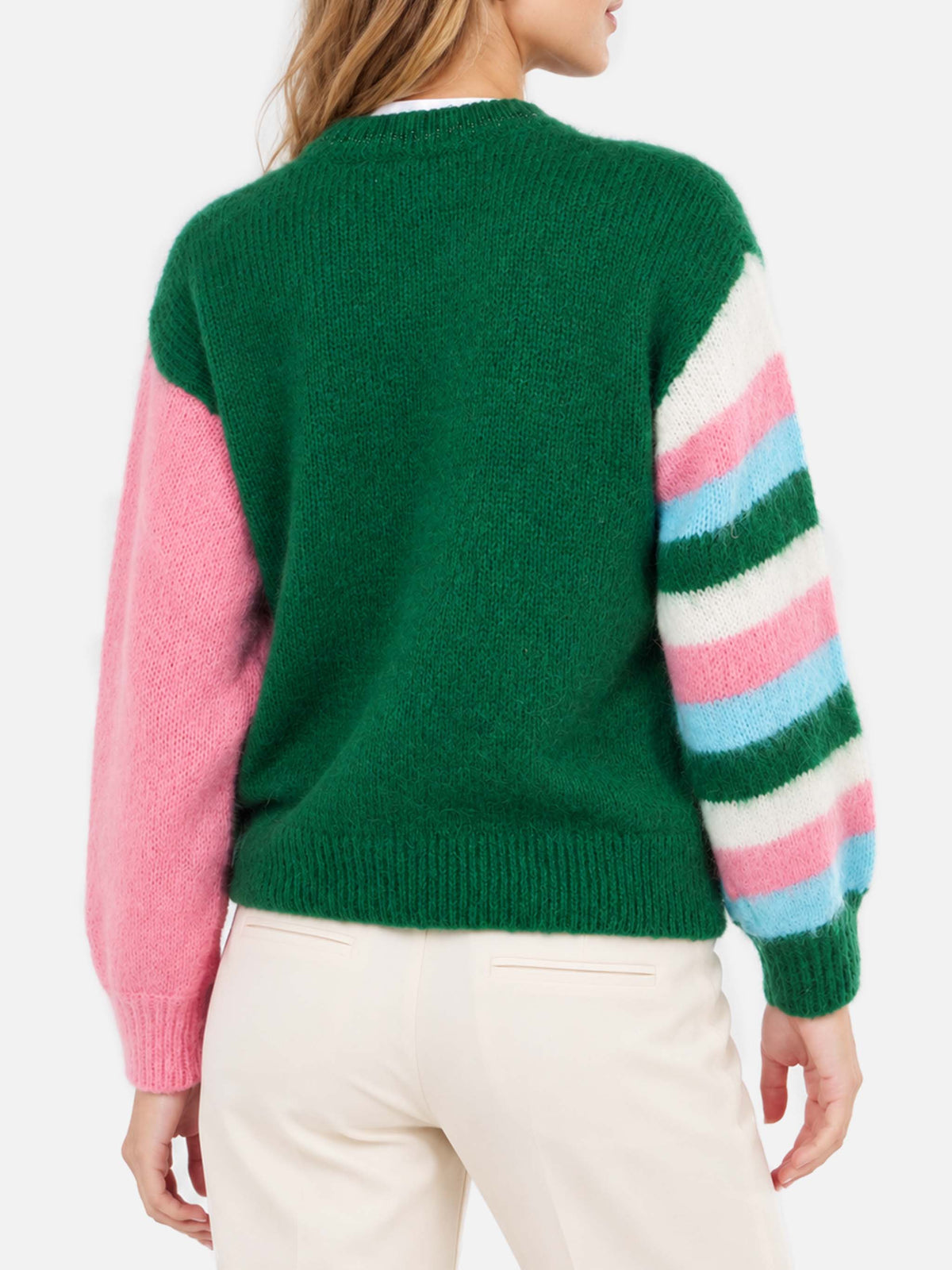 Maglia Danya Soft verde con ricamo Comme ci comme ça