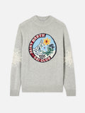 Maglia a lupetto Davos grigio chiaro melange con jacquard Matterhorn
