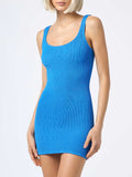 Abito Deana bluette in tessuto crinkle