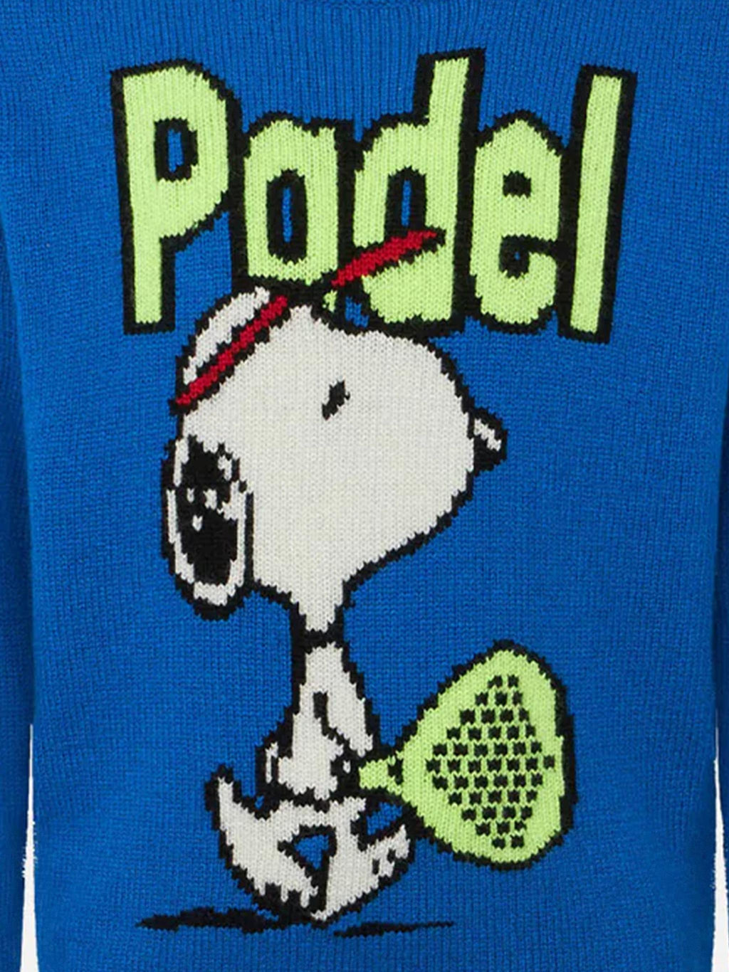 Maglione Douglas bluette con jacquard Snoopy padel | Special Edition