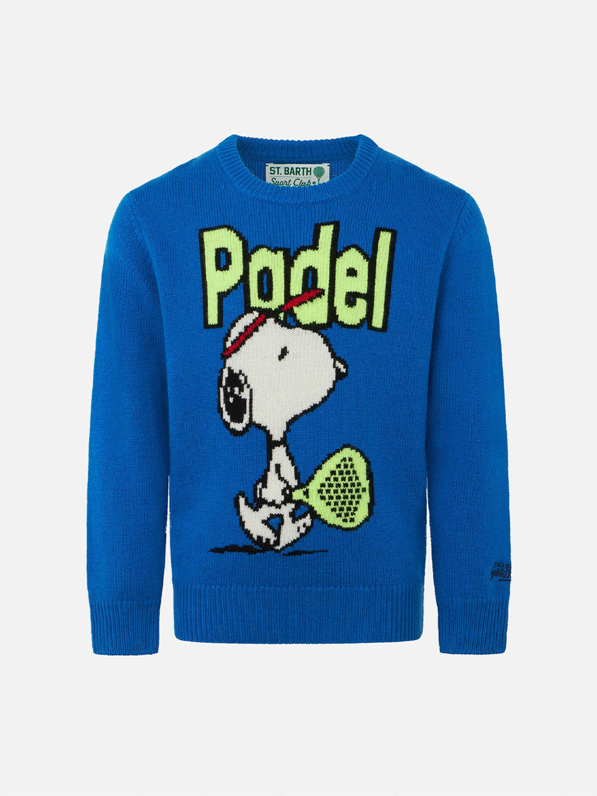Maglione Douglas bluette con jacquard Snoopy padel | Special Edition