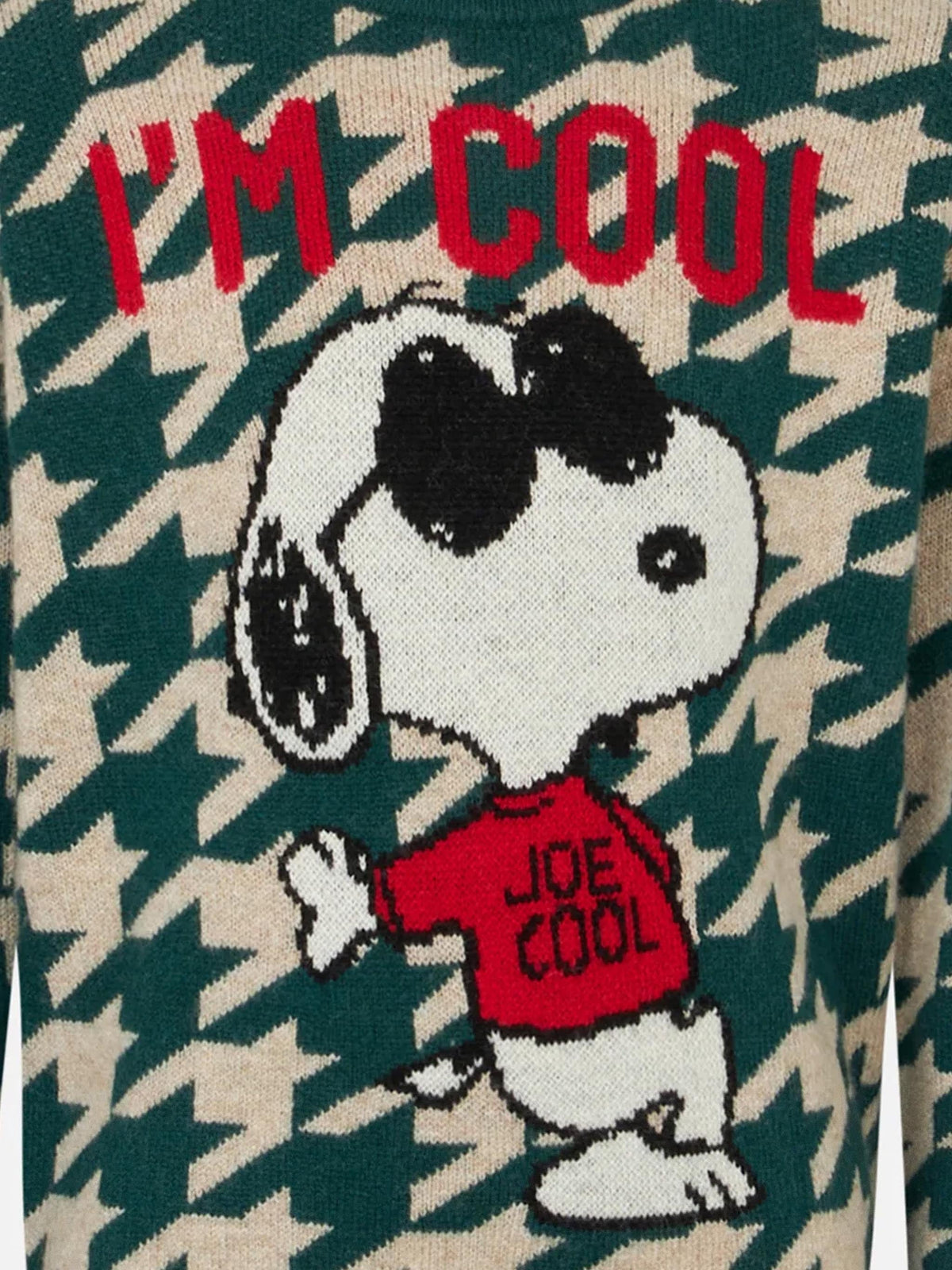 Maglia girocollo Douglas blu con jacquard Snoopy | Special Edition