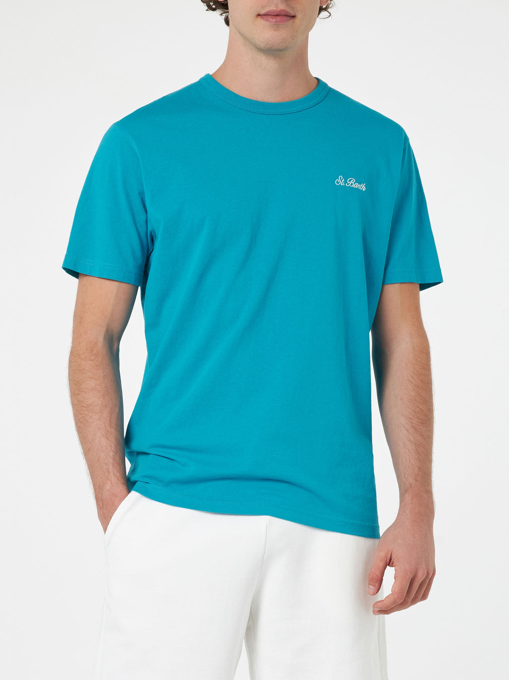 T-shirt Dover verde petrolio con ricamo logo product image 3
