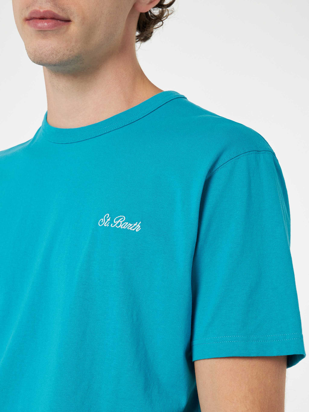 T-shirt Dover verde petrolio con ricamo logo product image 2