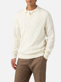 Polo in maglia Downing Braid Wool bianco panna product image 1