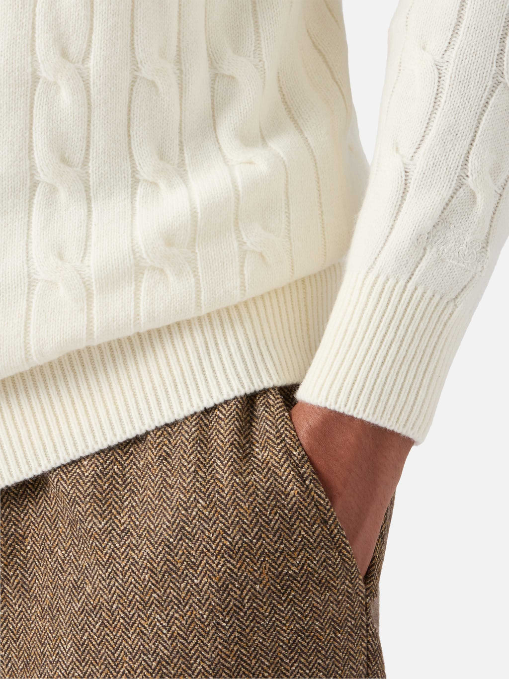 Polo in maglia Downing Braid Wool bianco panna product image 4