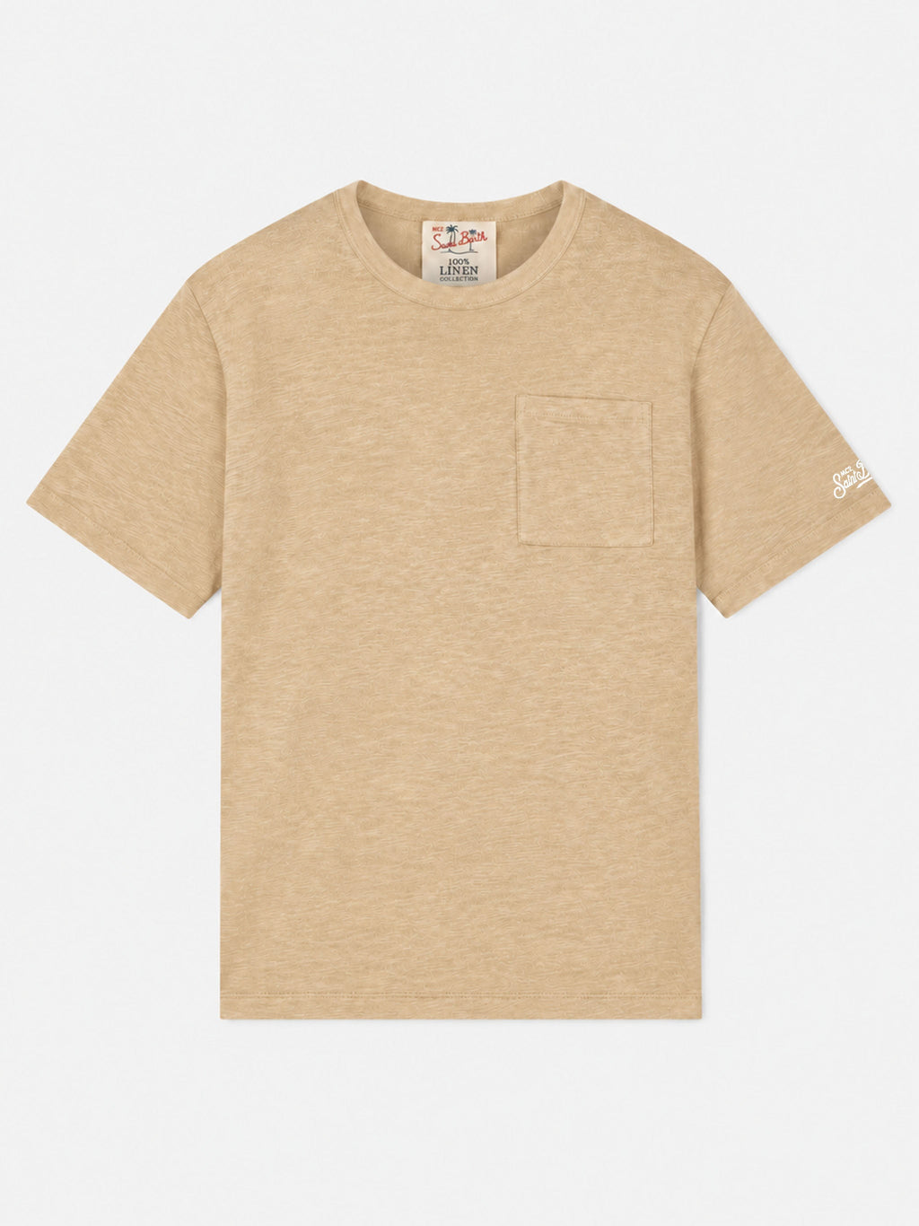 T-shirt Ecstasea beige in lino con taschino product image 1