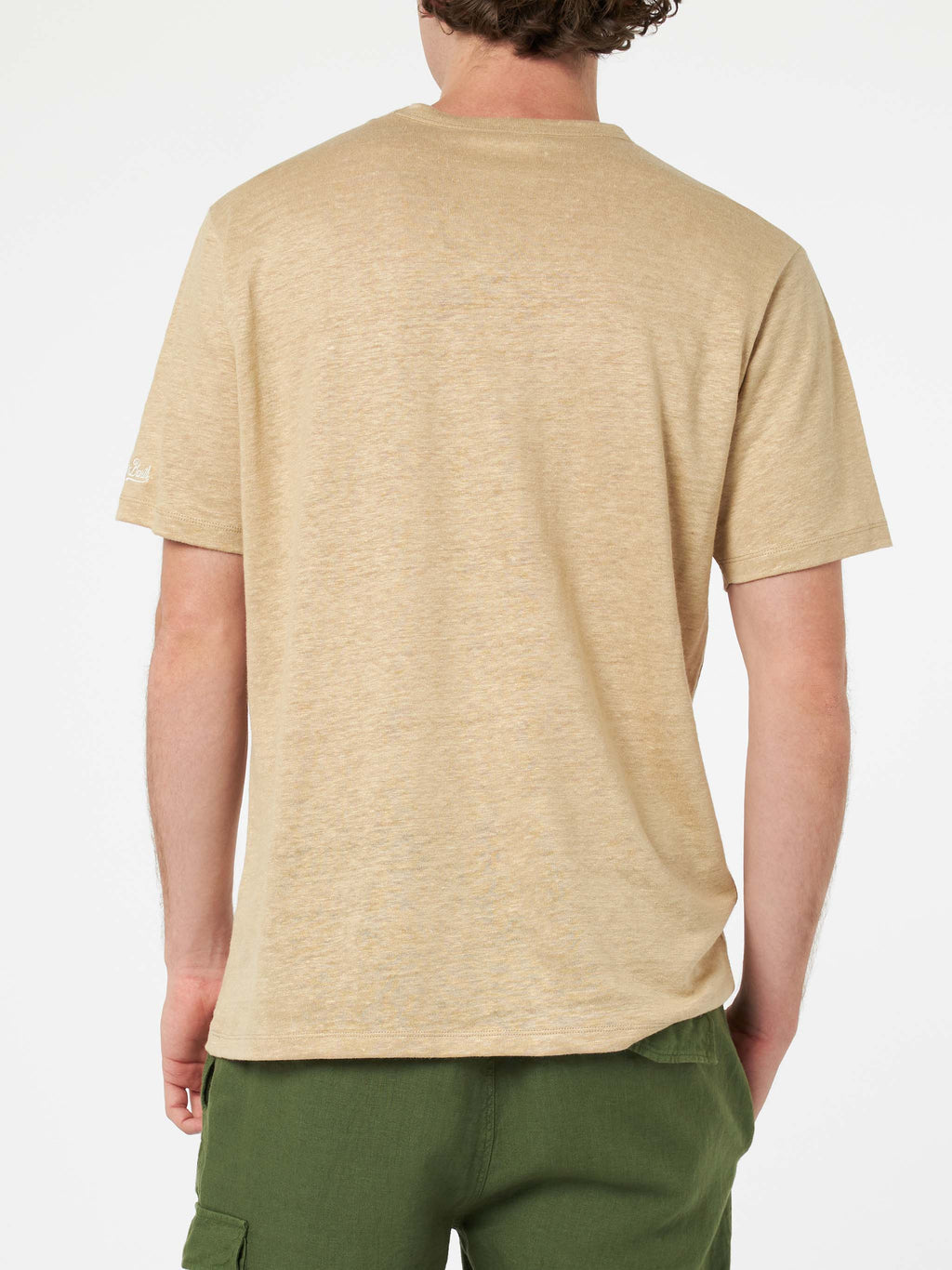 T-shirt Ecstasea beige in lino con taschino product image 4