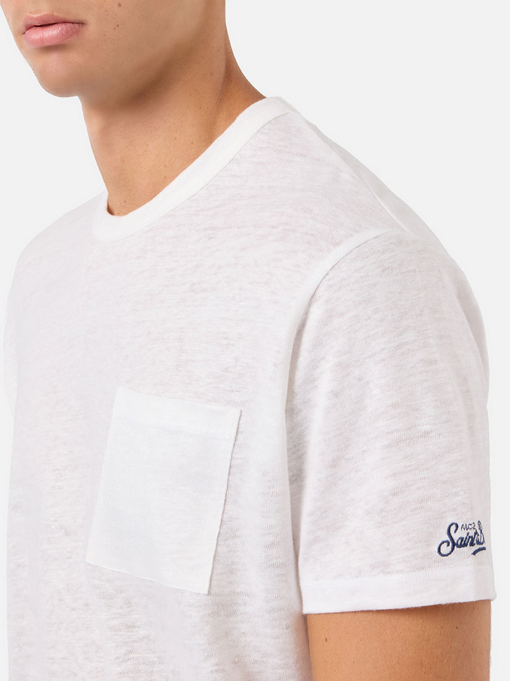 T-shirt Ecstasea bianco panna in lino product image 3