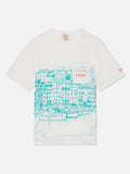 T-shirt Ecstasea bianca in lino con stampa Cannes product image 1