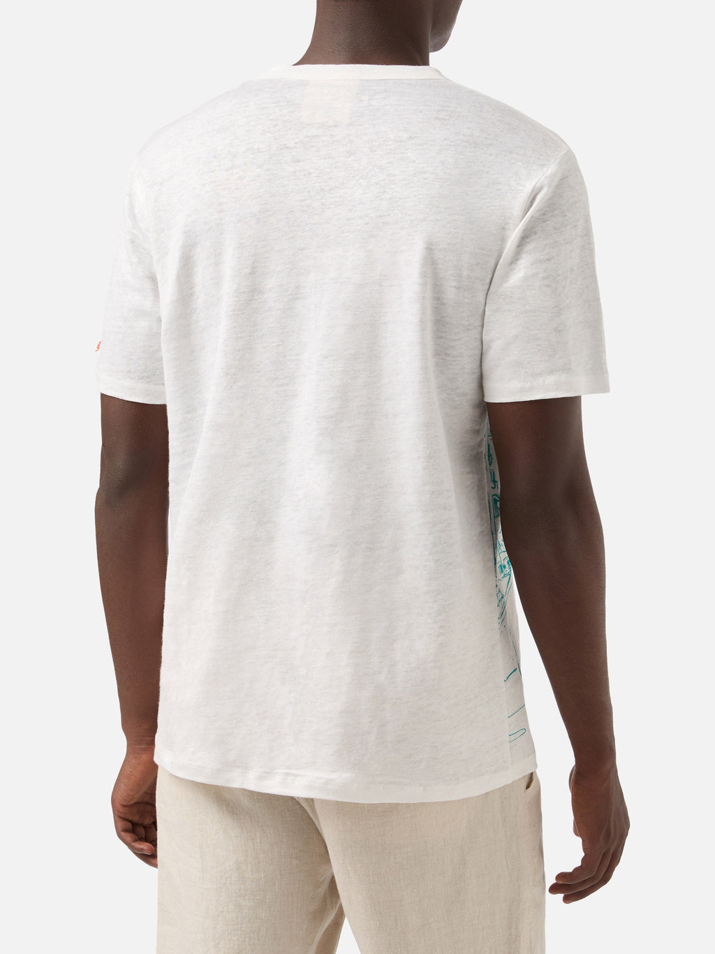 T-shirt Ecstasea bianca in lino con stampa Cannes product image 4