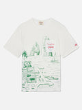 T-shirt Ecstasea bianca in lino con stampa Faraglioni product image 1