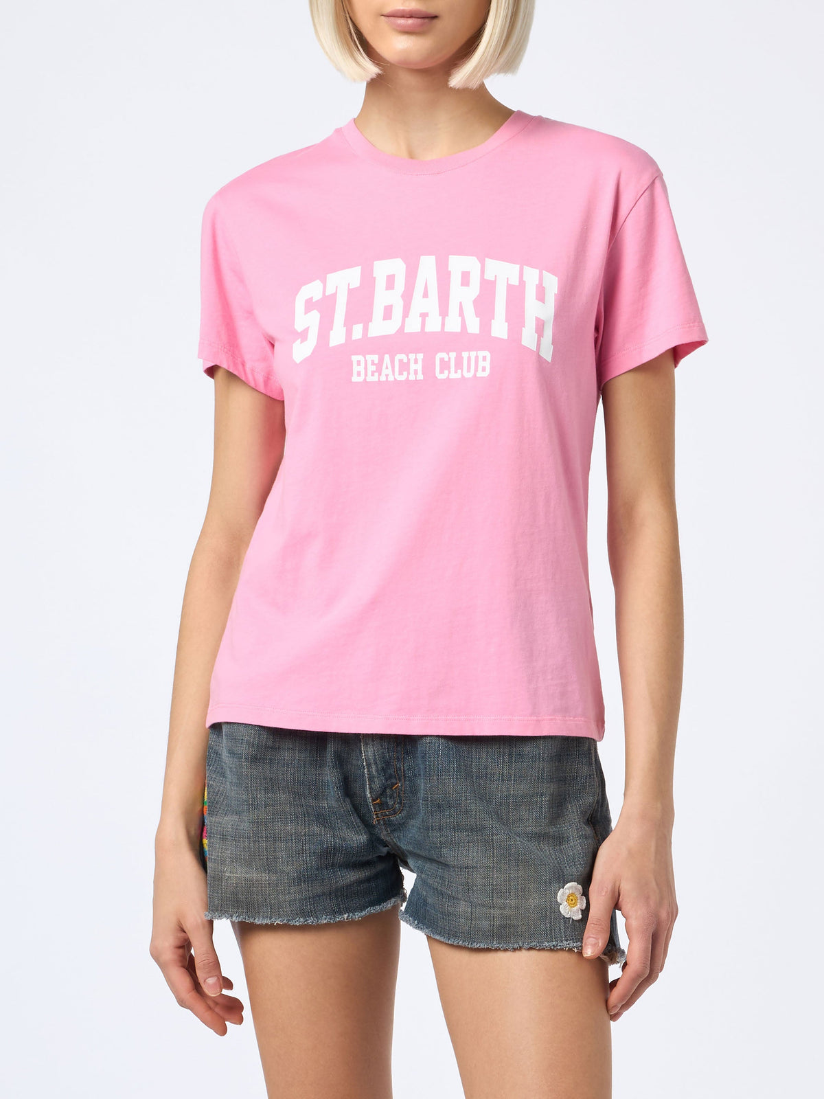 T-shirt Emilie rosa con stampa St. Barth Beach Club product image 1
