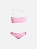 Bikini a fascia Emy con stampa vichy in seersucker