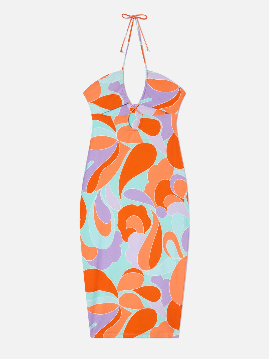 Abito Farah con cut-out e stampa onde