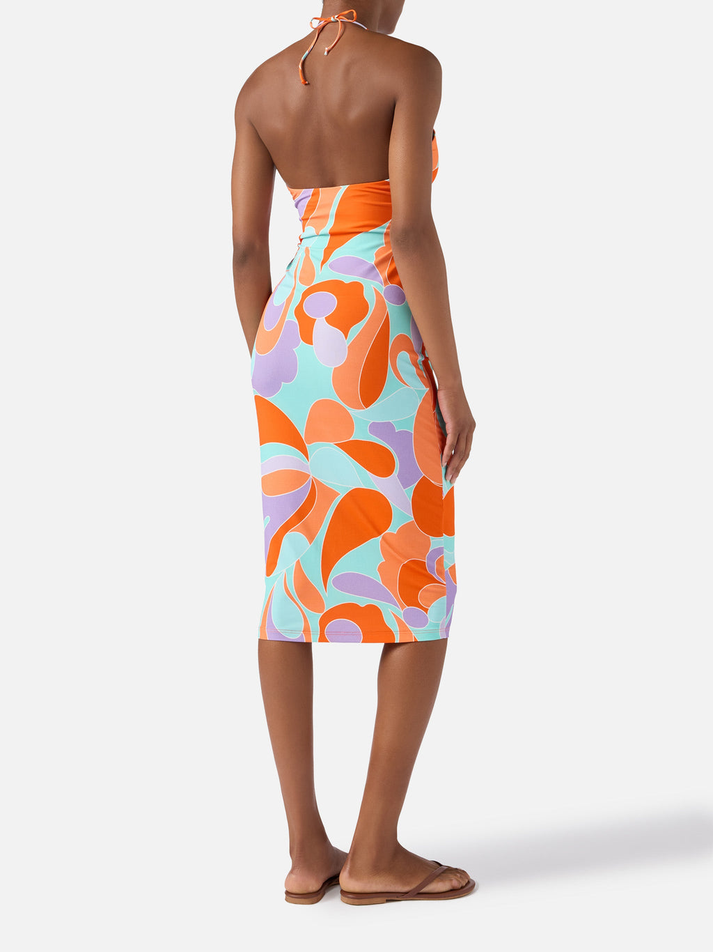 Abito Farah con cut-out e stampa onde