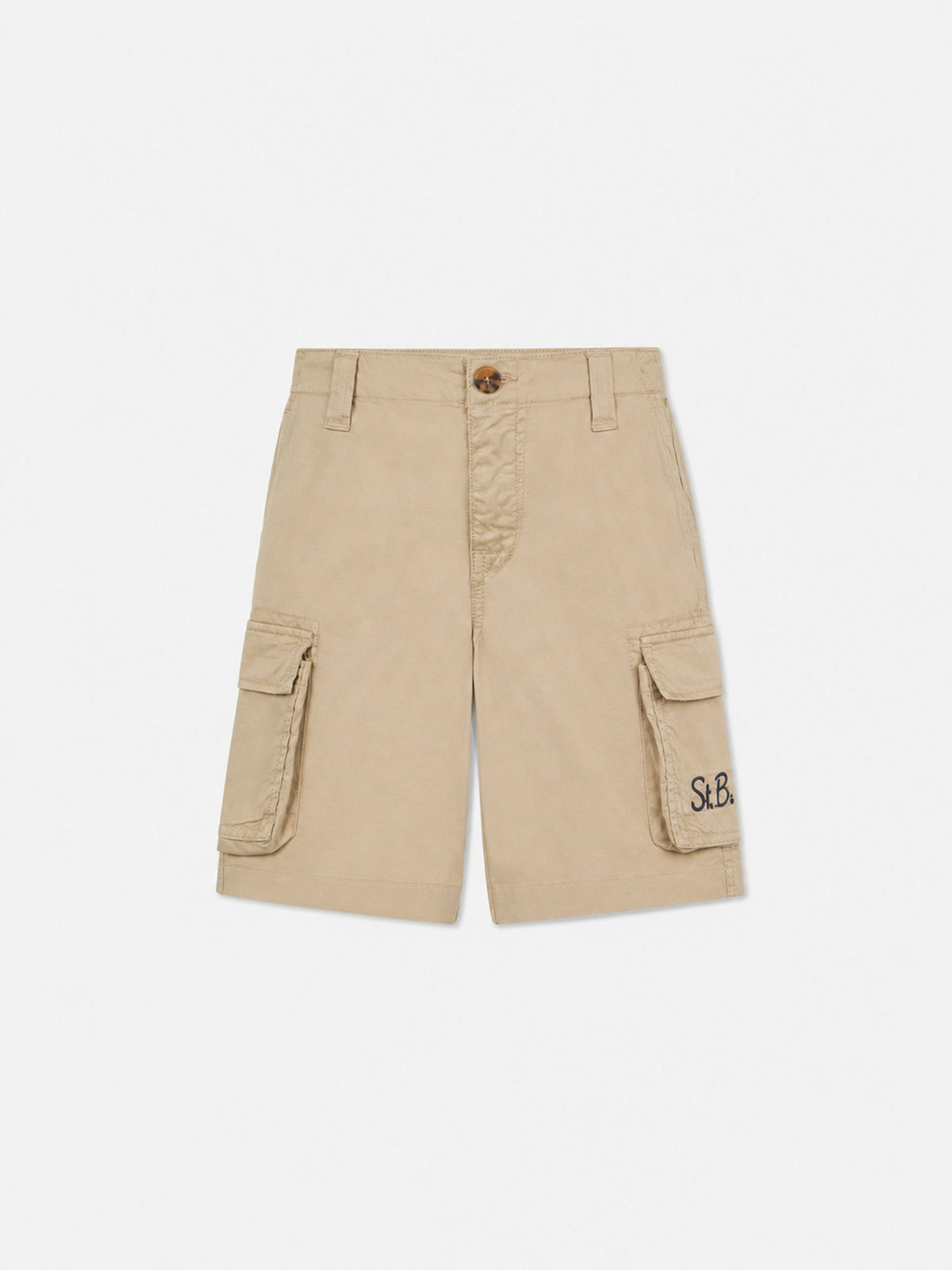 Shorts cargo Freeport Jr beige con ricamo logo product image 1