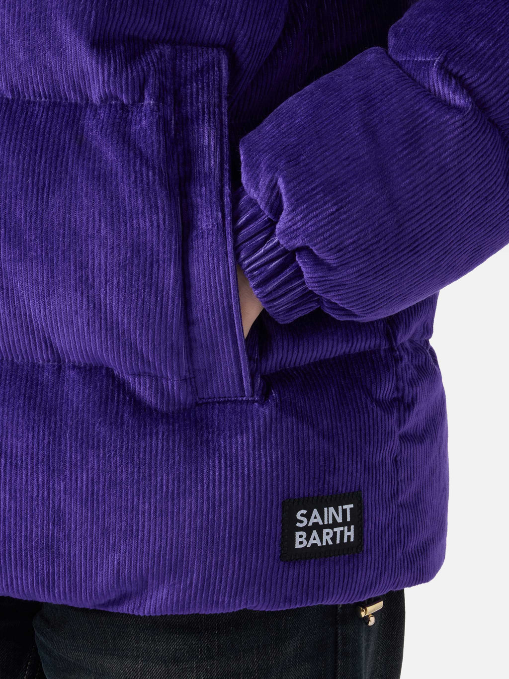Giacca imbottita Geneve viola con cappuccio in velluto a product image 3