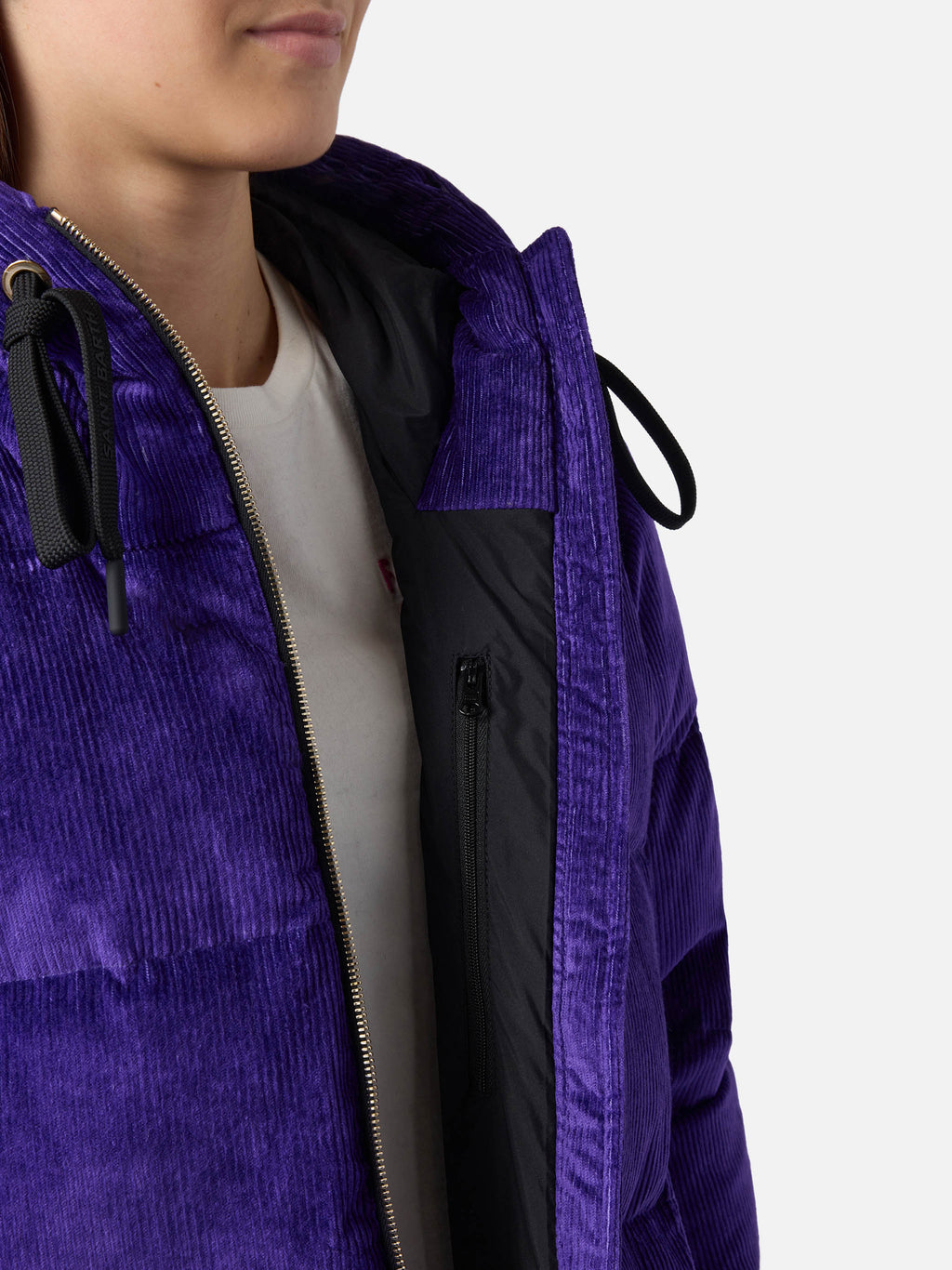 Giacca imbottita Geneve viola con cappuccio in velluto a product image 5