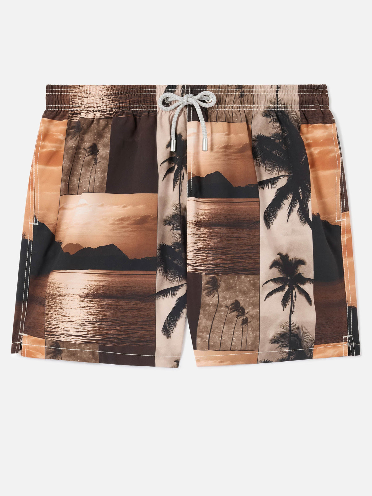 Costume mare Gustavia marrone con stampa fotografica tramonto | Special Edition