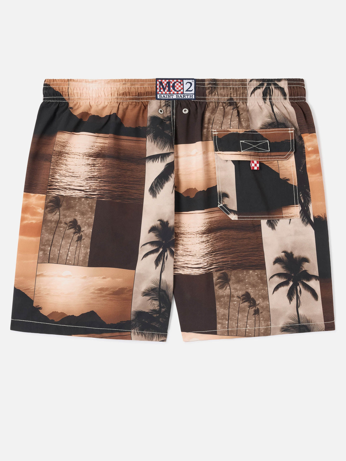 Costume mare Gustavia marrone con stampa fotografica tramonto | Special Edition