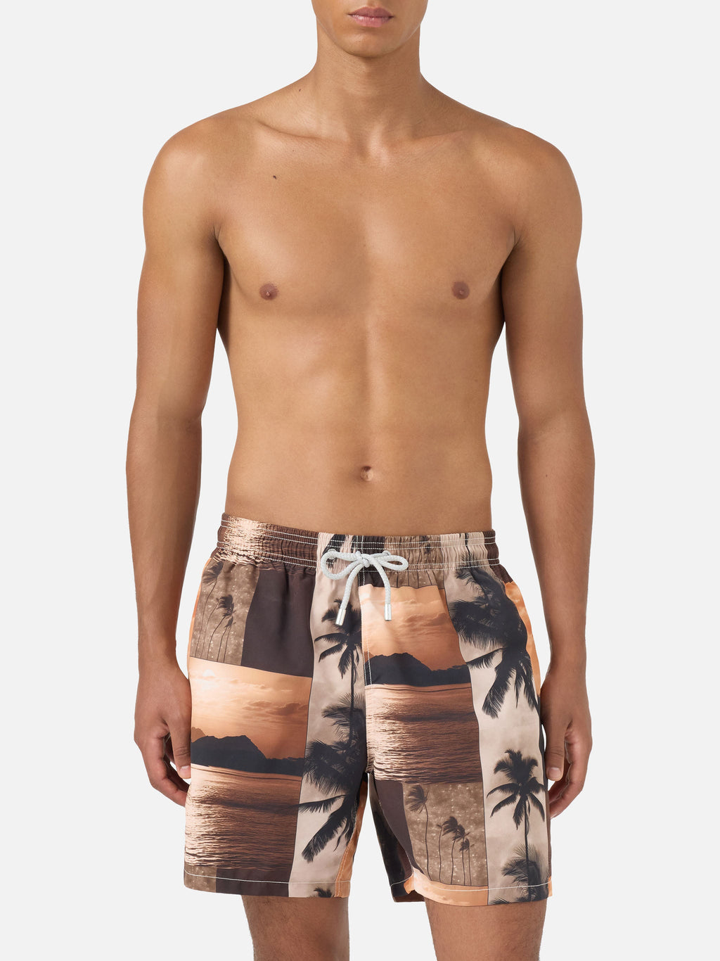 Costume mare Gustavia marrone con stampa fotografica tramonto | Special Edition