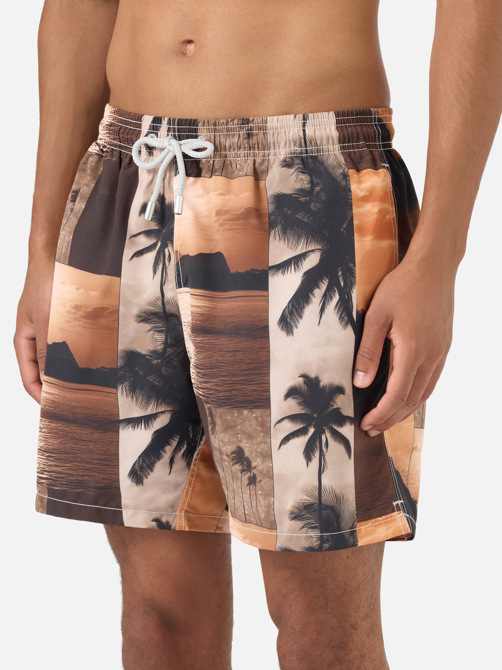 Costume mare Gustavia marrone con stampa fotografica tramonto | Special Edition