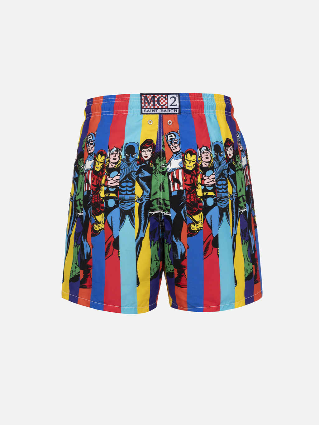 Costume mare Gustavia bianco con stampa piazzata supereroi Marvel | Special Edition
