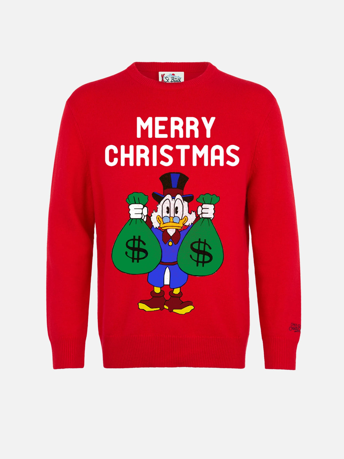 Maglione Heron rosso con jacquard Zio Paperone | Special Edition