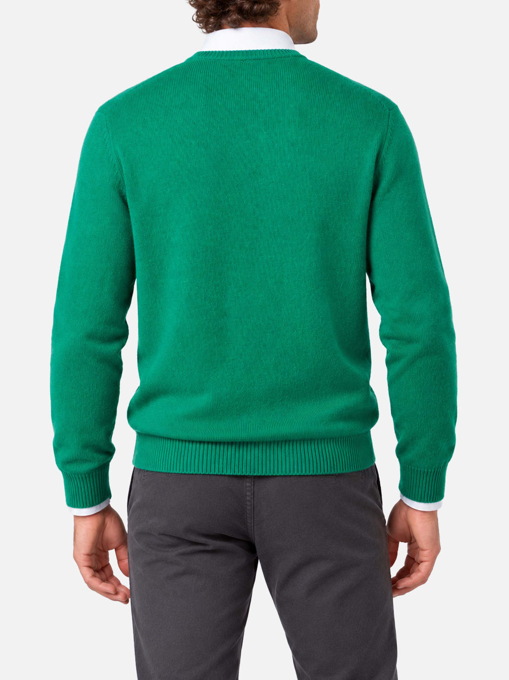 Maglia girocollo Heron verde con jacquard Snoopy tennis | Special Edition