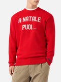 Maglione Heron rosso con jacquard A Natale puoi