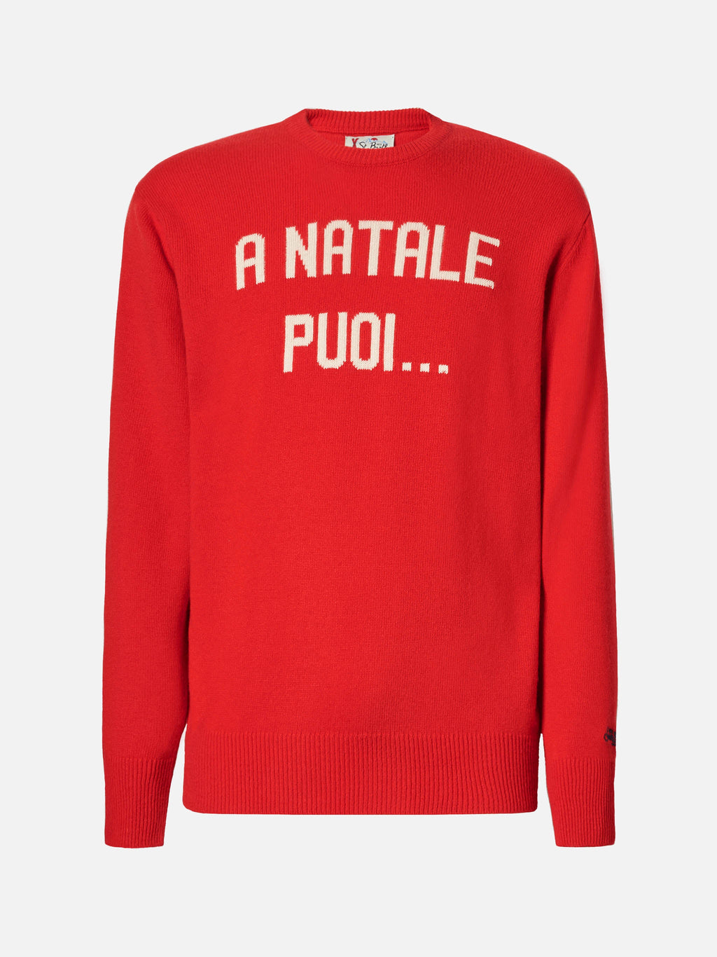 Maglione Heron rosso con jacquard A Natale puoi