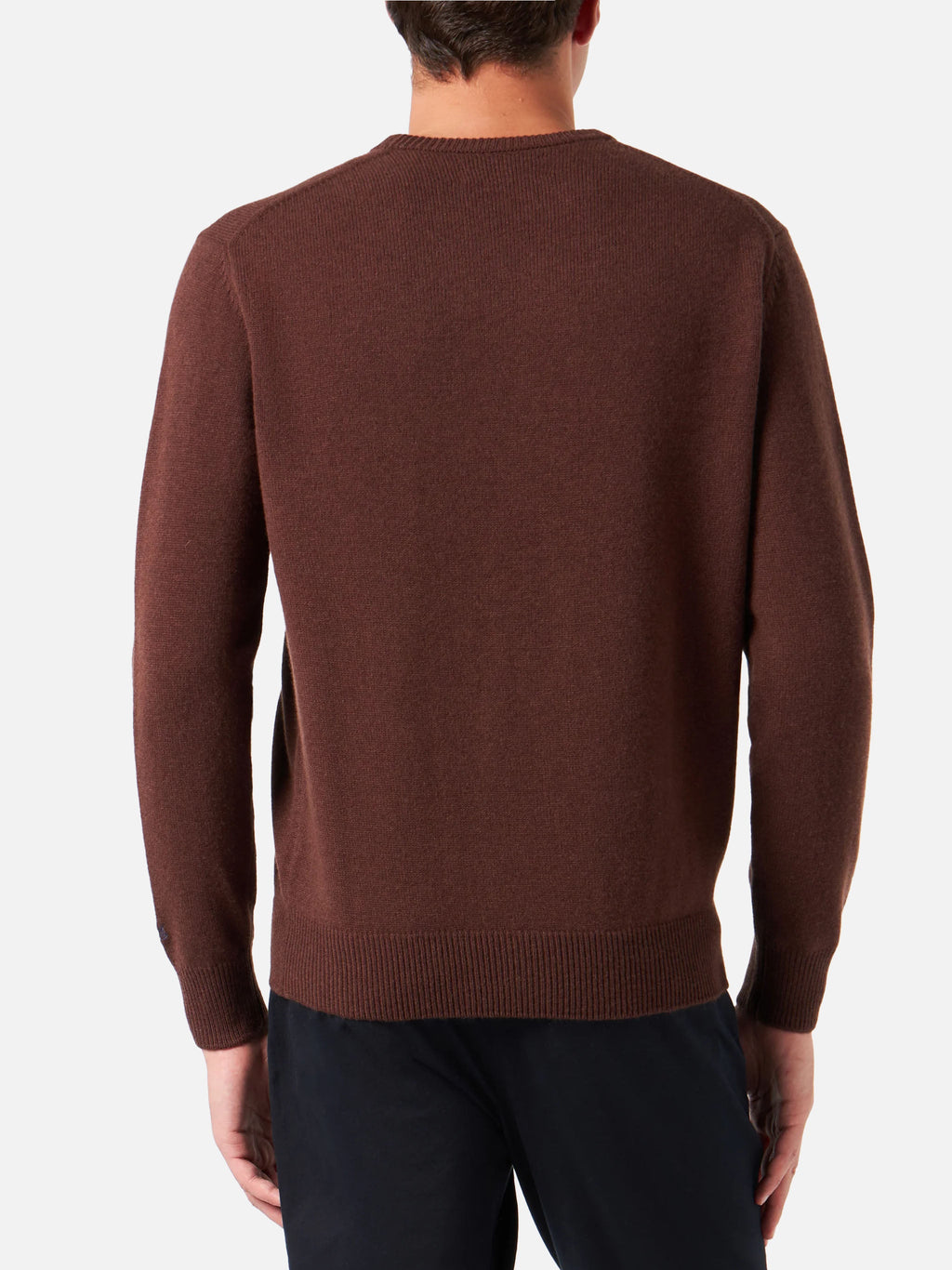Maglia girocollo Heron marrone con ricamo Sei come la mia moto