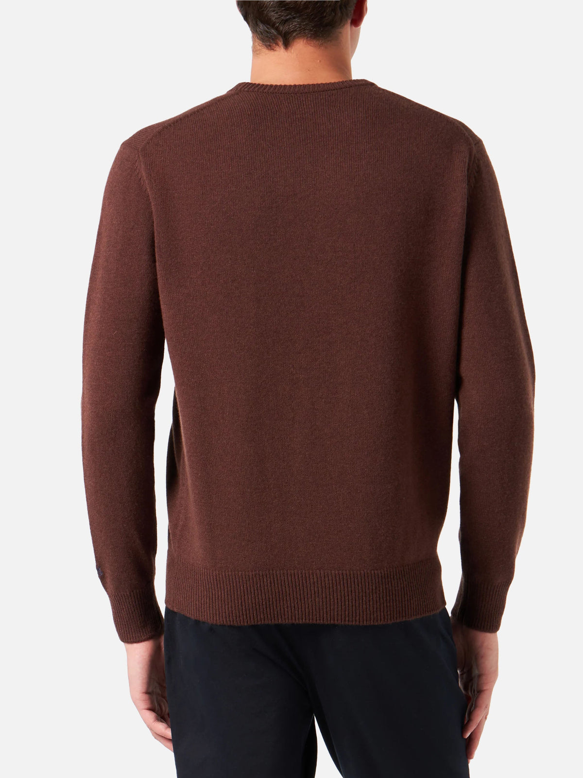Maglia girocollo Heron marrone con ricamo Sei come la mia moto