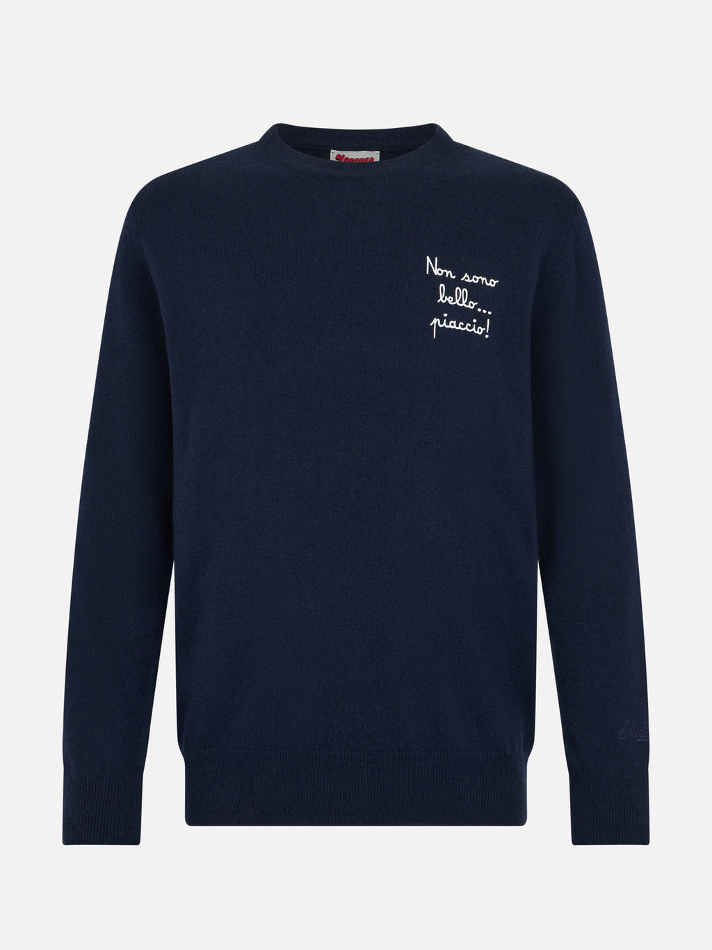 Maglione Heron Light blu navy con ricamo Non sono bello, piaccio! | Special Edition