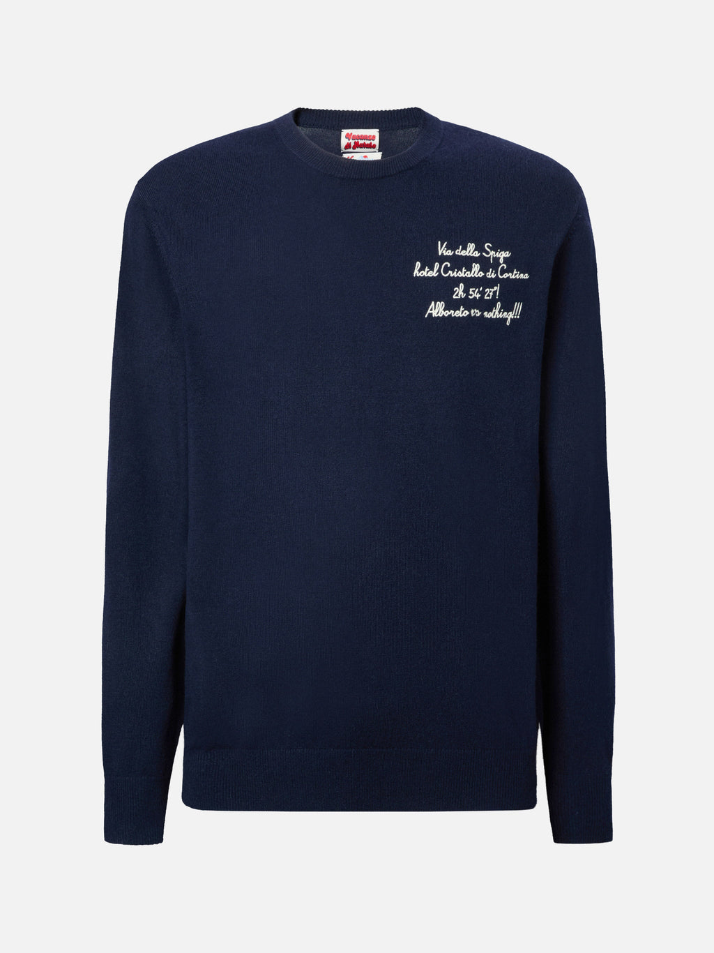 Maglione Heron Light blu navy con ricamo Via Spiga | Special Edition