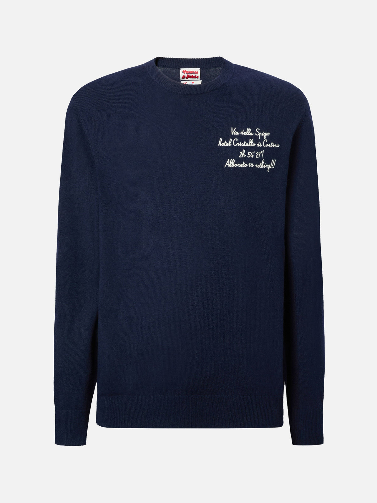 Maglione Heron Light blu navy con ricamo Via Spiga | Special Edition