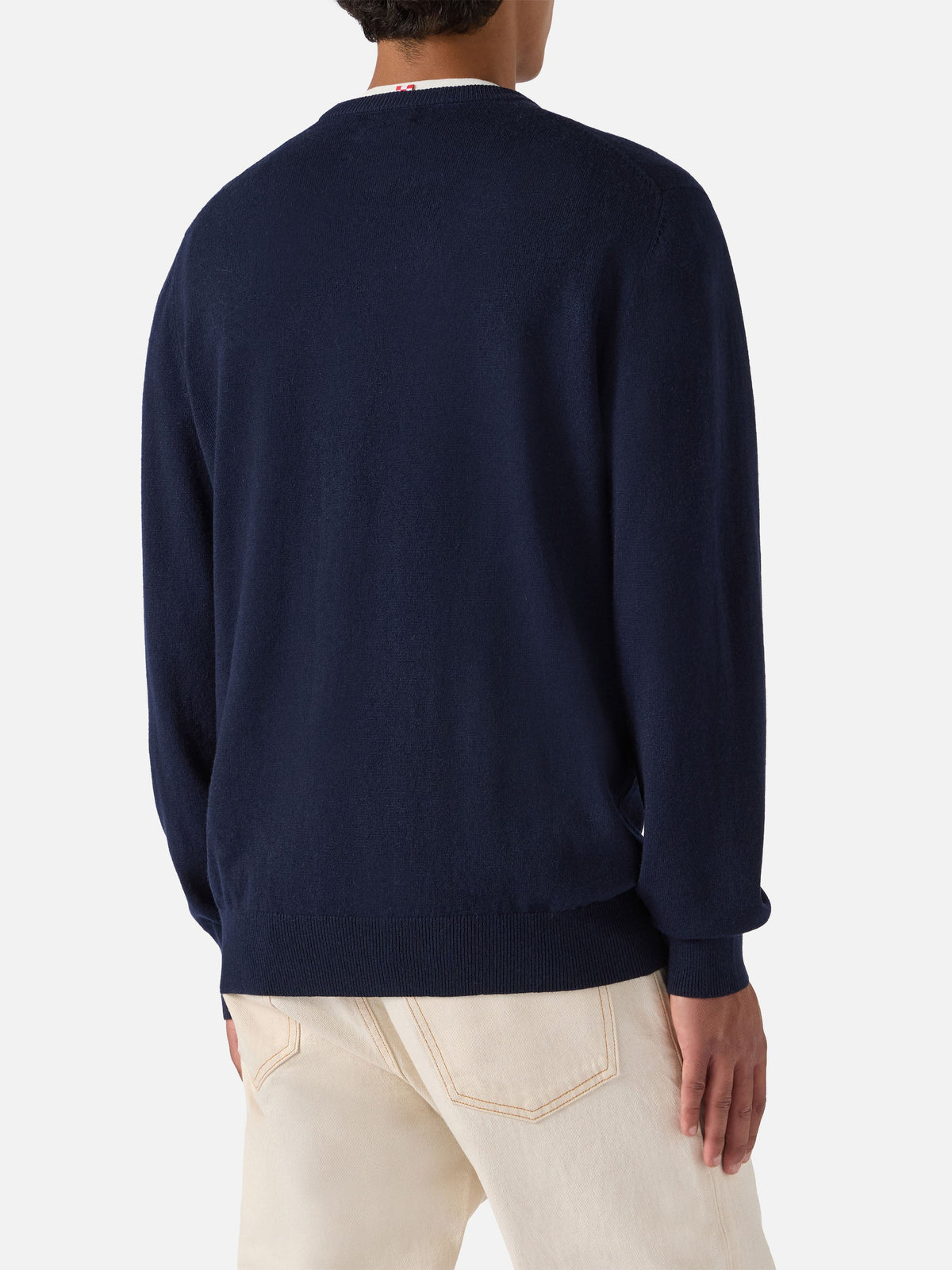 Maglione Heron Light blu navy con ricamo Via Spiga | Special Edition
