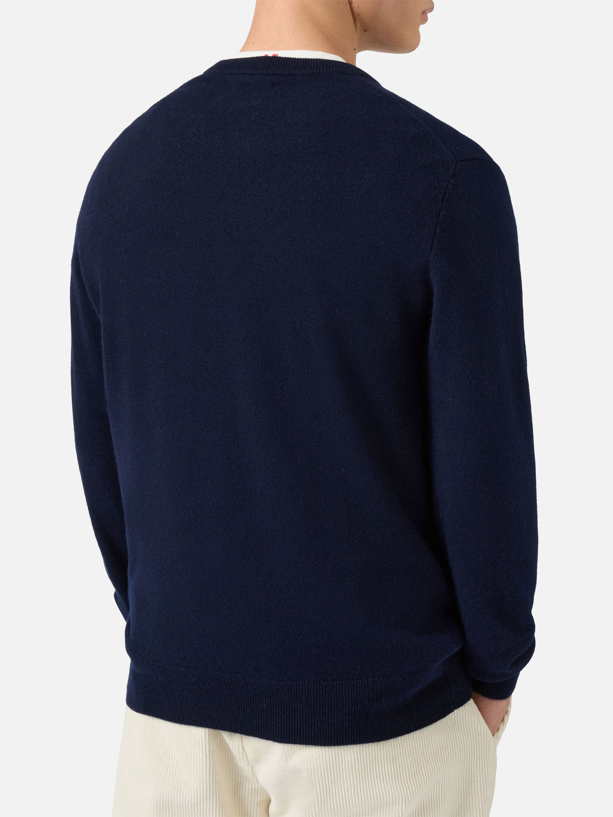 Maglione Heron Light Cashmere blu navy con scritta St. Moritz | Special Edition