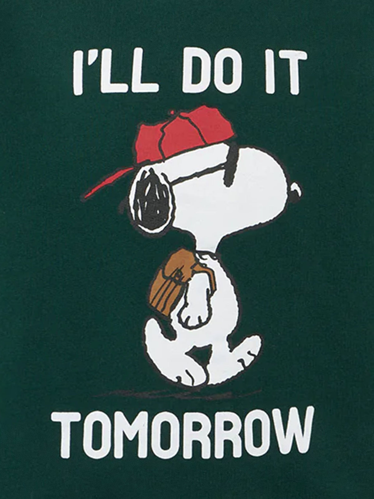 Felpa girocollo Hutton verde scuro con stampa Snoopy product image 2
