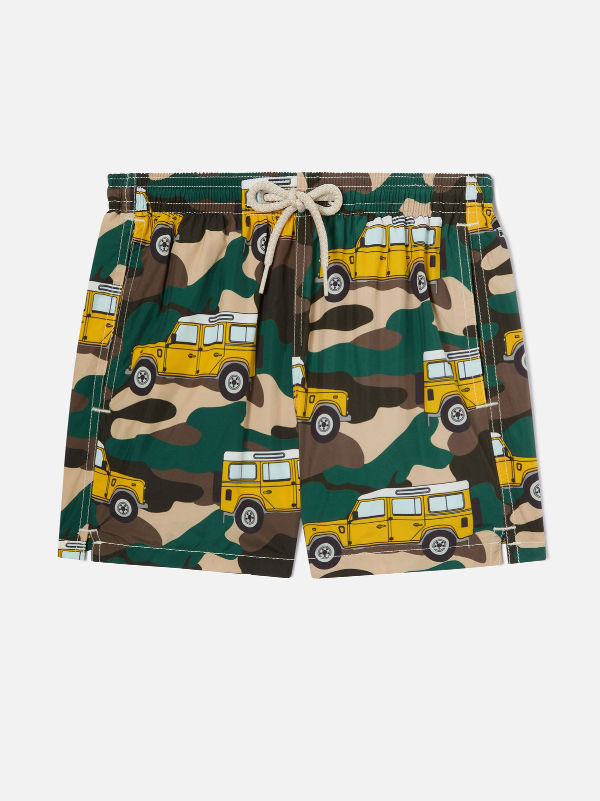 Costume mare Jean Lighting verde scuro con stampa fuoristrada militare
