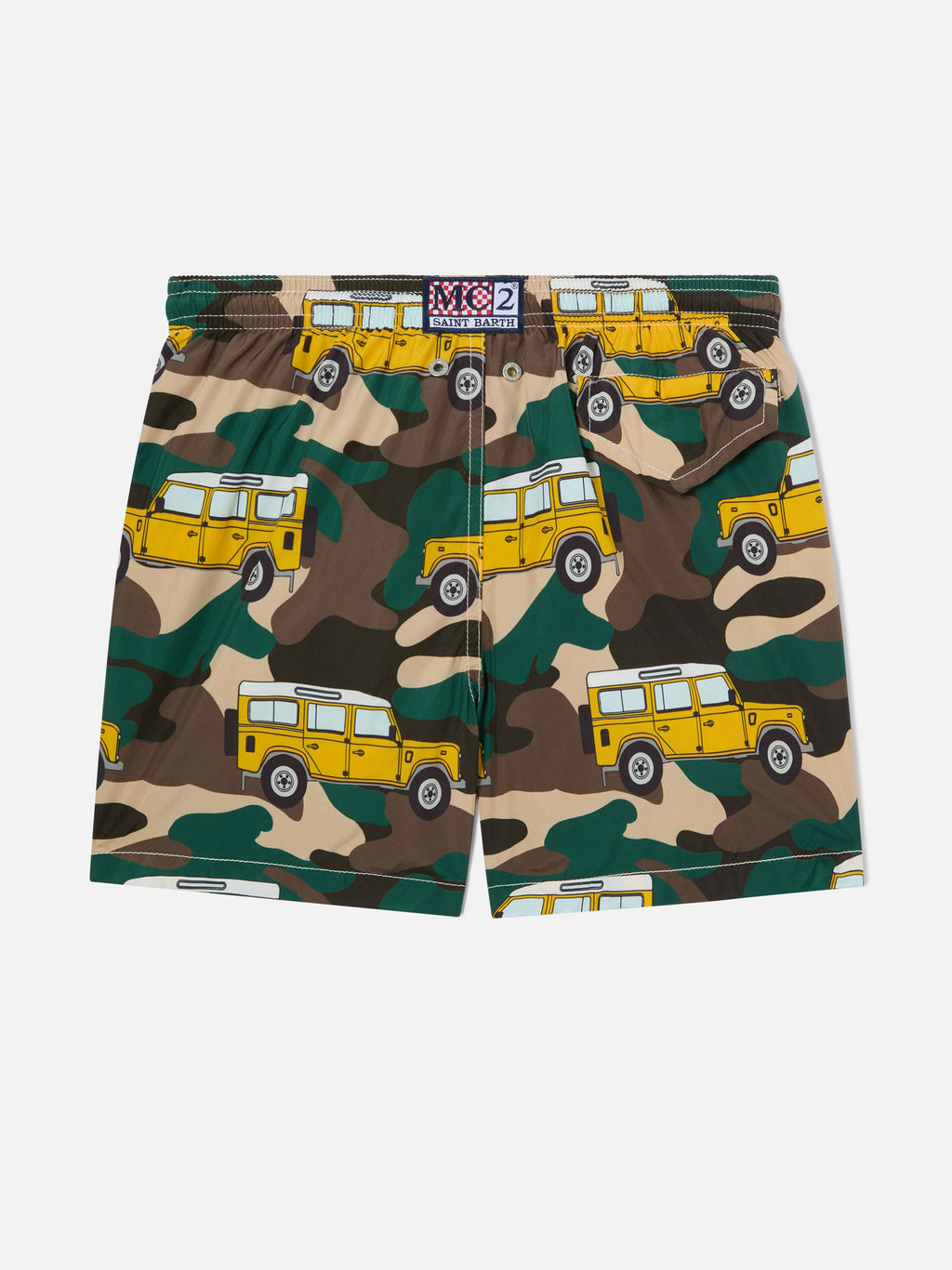 Costume mare Jean Lighting verde scuro con stampa fuoristrada militare