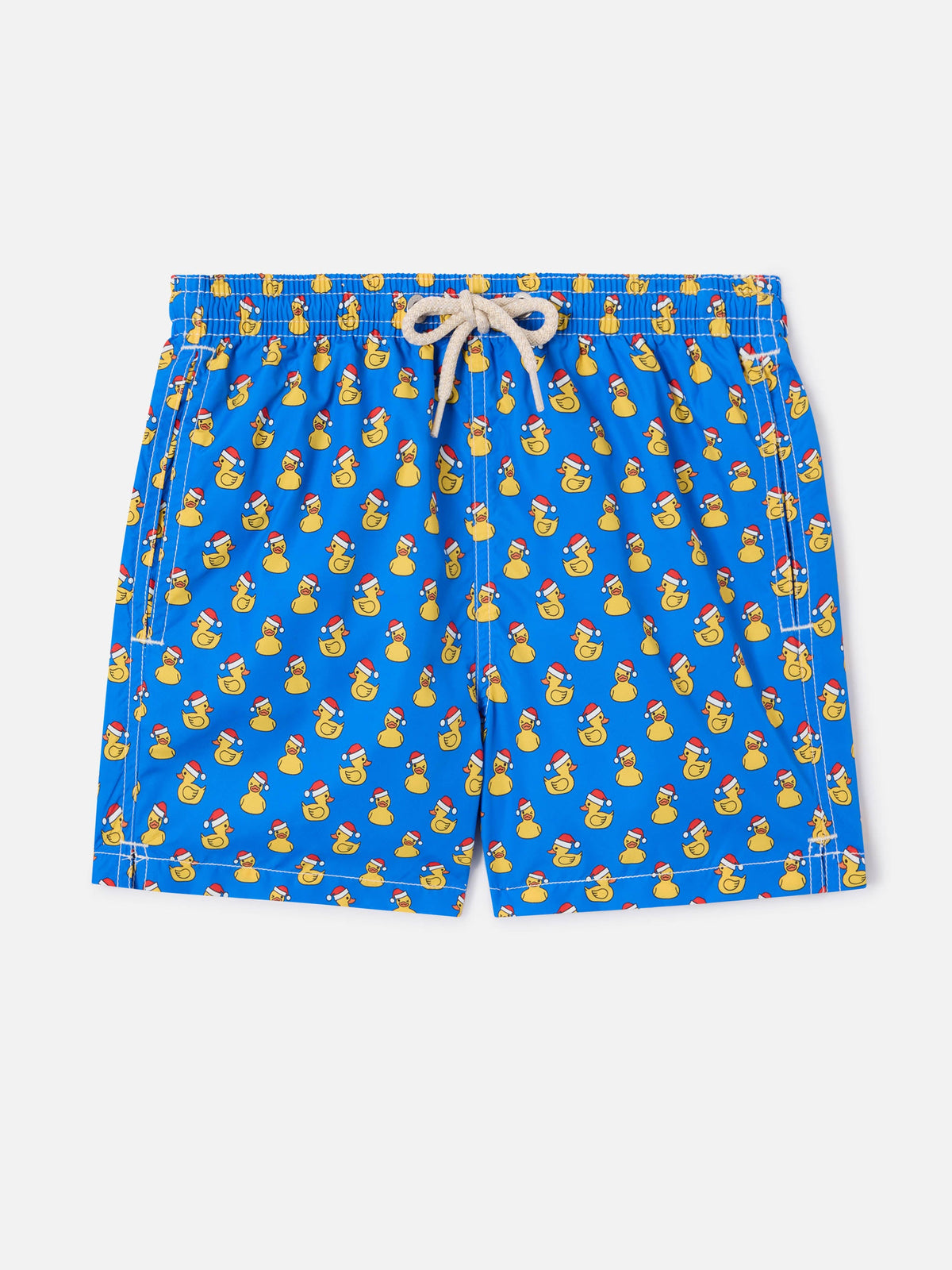Costume mare Jean Lighting blu con stampa ducky natalizia