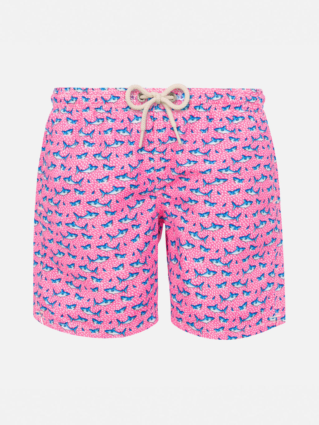 Costume mare Jean Lighting con stampa all-over squali rosa