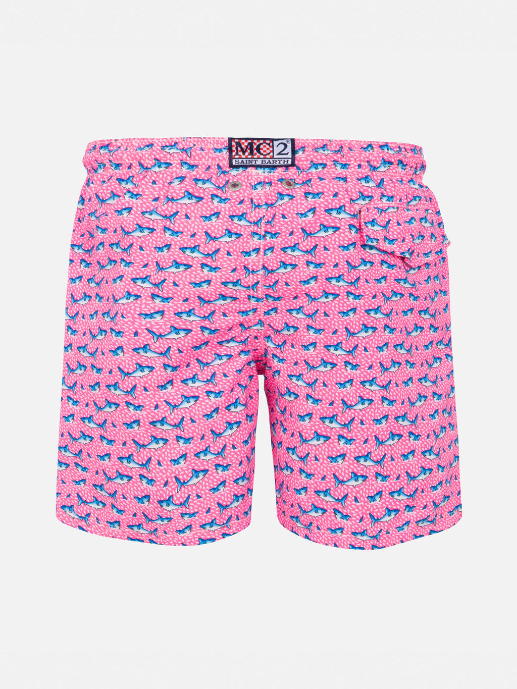 Costume mare Jean Lighting con stampa all-over squali rosa