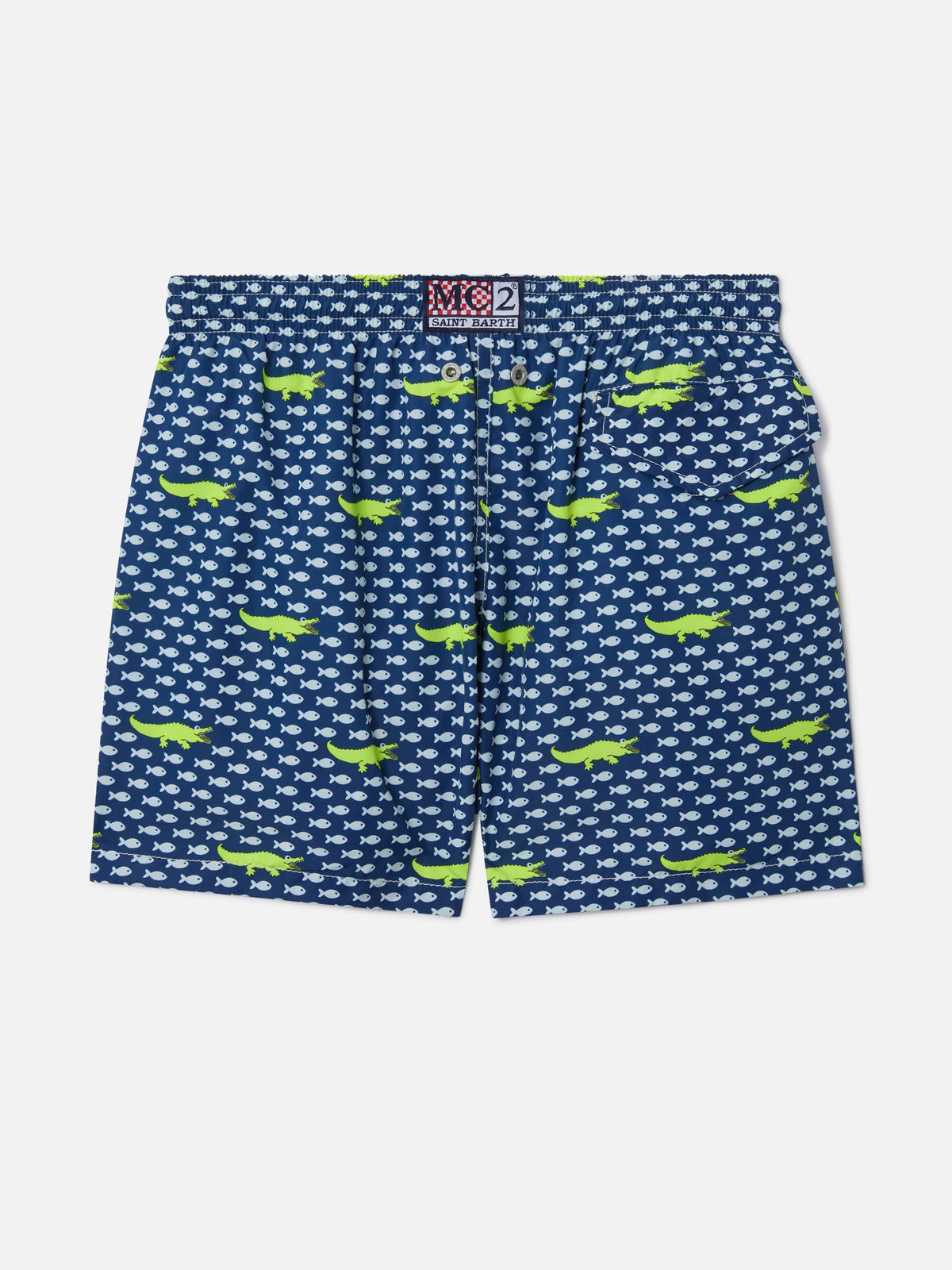 Costume mare Jean Lighting blu navy con stampa noci di cocco